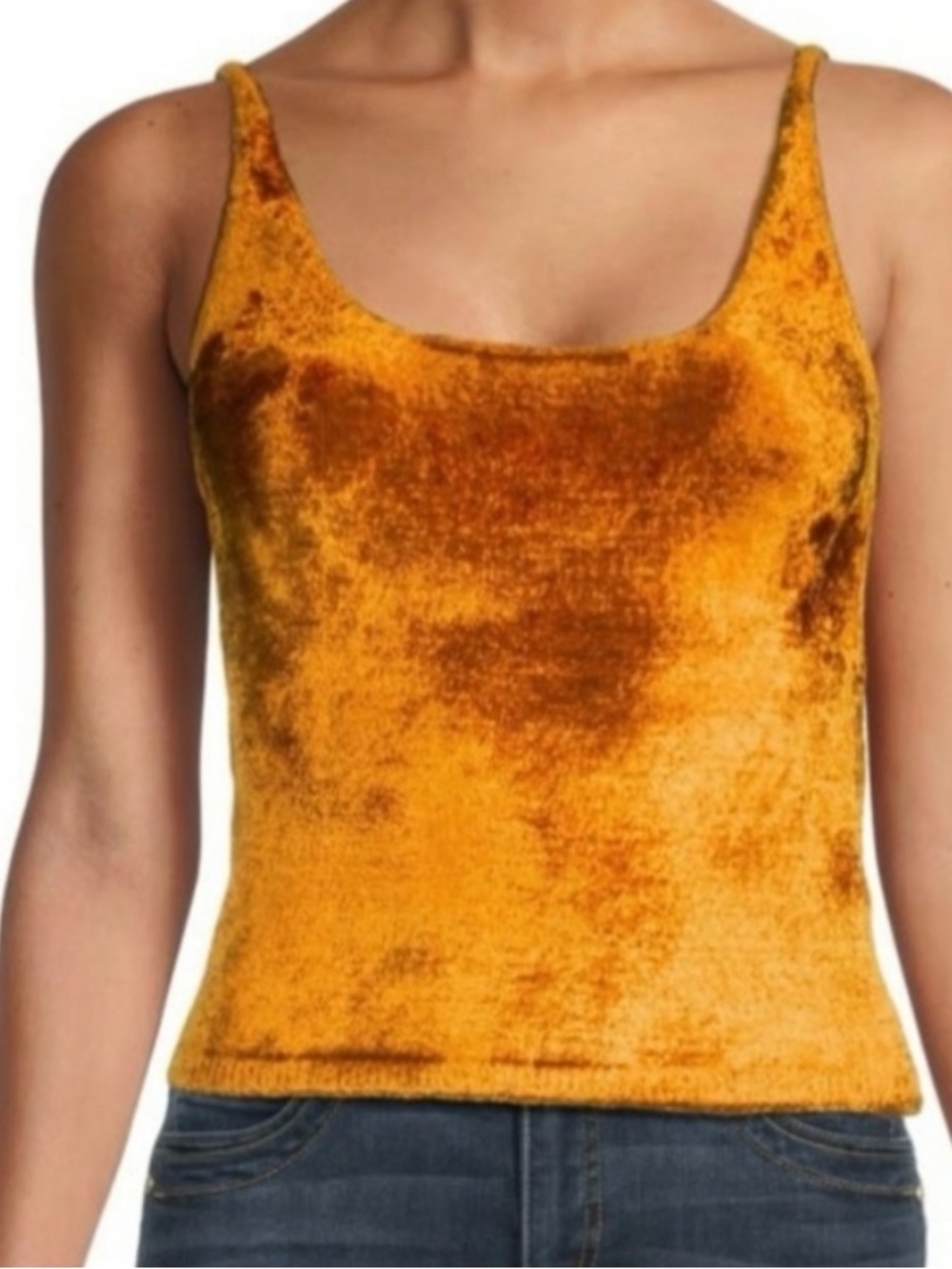 Vince Mustard Velvet Panne Camisole Tank